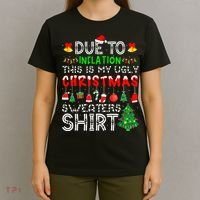Funny Due To Inflation Ugly Christmas Sweaters T-Shirt thumb 4