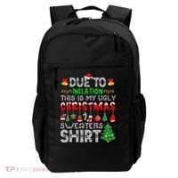 Funny Due To Inflation Ugly Christmas Sweaters Backpack thumb 0