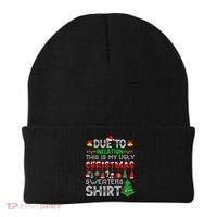 Funny Due To Inflation Ugly Christmas Sweaters Beanie thumb 0