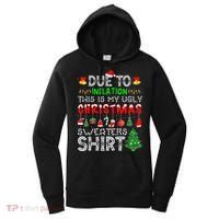 Funny Due To Inflation Ugly Christmas Sweaters Women's Hoodie thumb 0