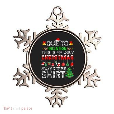 Funny Due To Inflation Ugly Christmas Sweaters Ornament