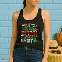 Funny Due To Inflation Ugly Christmas Sweaters Women's Tank Top thumb 2