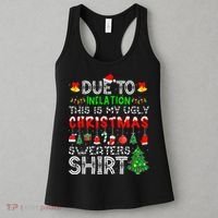 Funny Due To Inflation Ugly Christmas Sweaters Women's Tank Top thumb 3