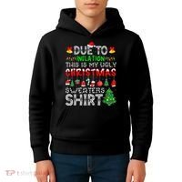 Funny Due To Inflation Ugly Christmas Sweaters Kids Hoodie thumb 4