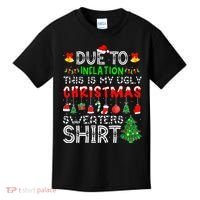 Funny Due To Inflation Ugly Christmas Sweaters Kids T-Shirt thumb 0