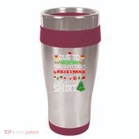 Funny Due To Inflation Ugly Christmas Sweaters 16oz Travel Tumbler thumb 0