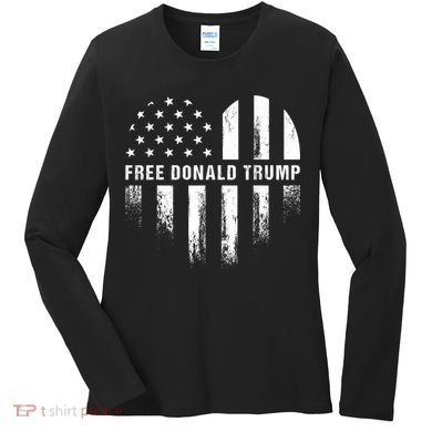 Free Donald Trump Republican Support Women's Long Sleeve Shirt