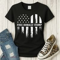 Free Donald Trump Republican Support Women's T-Shirt thumb 3