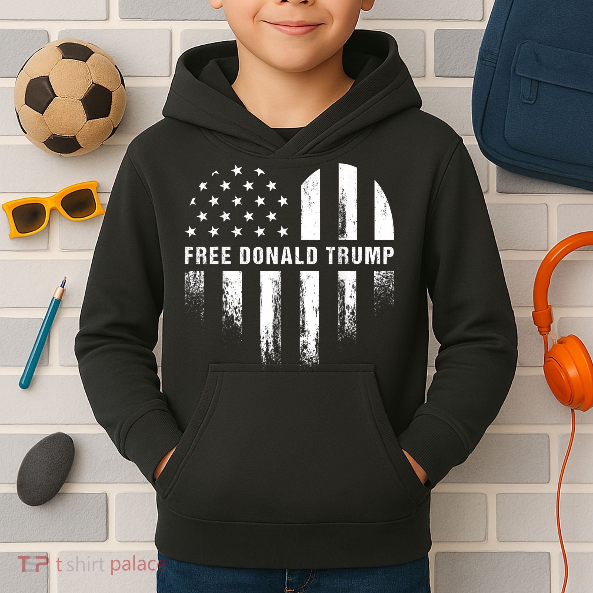 Free Donald Trump Republican Support Kids Hoodie