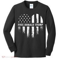 Free Donald Trump Republican Support Kids Long Sleeve Shirt thumb 0