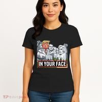 Funny Donald Trump Added To Mt. Rushmore In Your Face Women's T-Shirt thumb 4