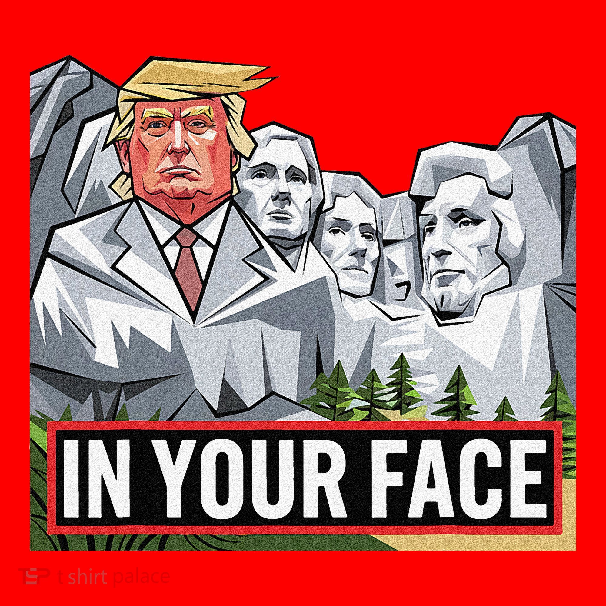 Funny Donald Trump Added To Mt. Rushmore In Your Face Santa Hat
