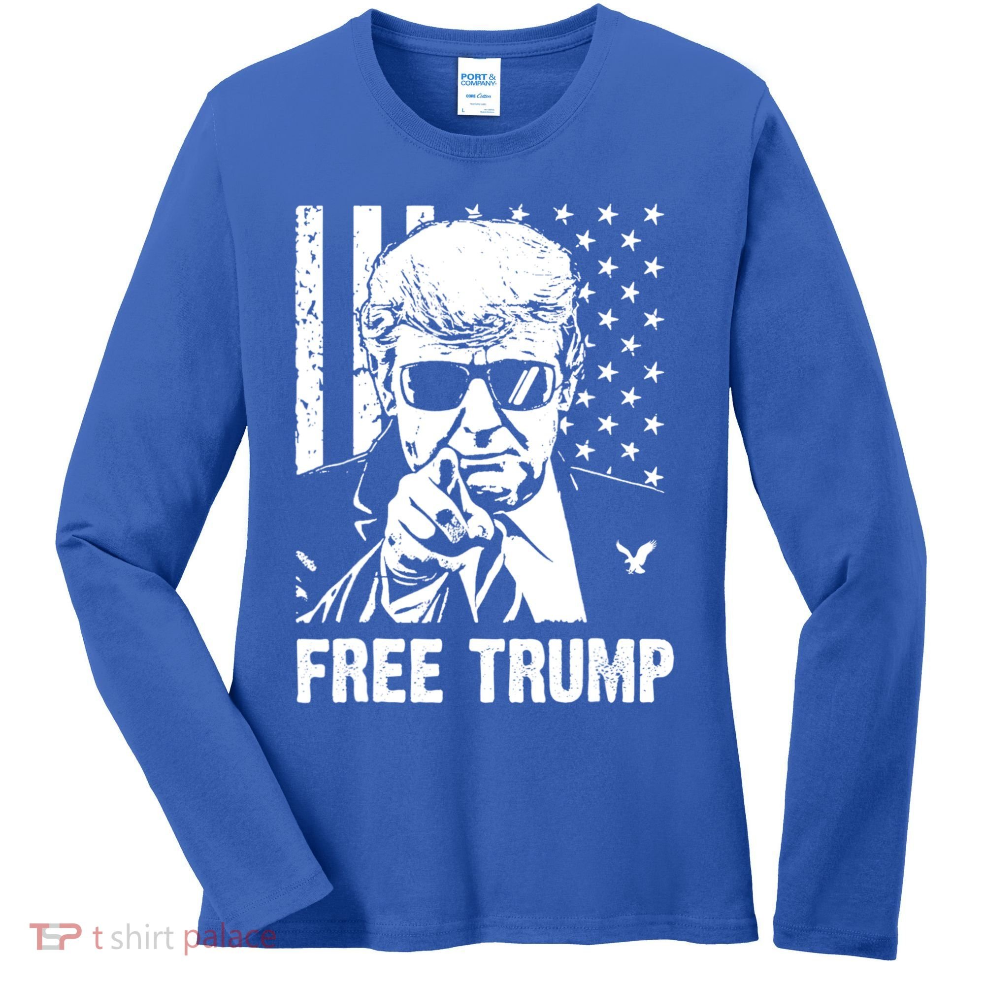 Free Donald Trump Republican Support Women's Long Sleeve Shirt