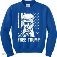 Free Donald Trump Republican Support Kids Sweatshirt thumb 0
