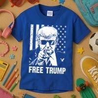 Free Donald Trump Republican Support Kids T-Shirt thumb 3
