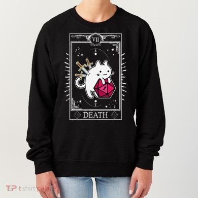 Funny Dungeon Tarot Card Cat Dice D20 Women's Sweatshirt