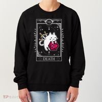 Funny Dungeon Tarot Card Cat Dice D20 Women's Sweatshirt thumb 0