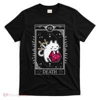 Funny Dungeon Tarot Card Cat Dice D20 T-Shirt thumb 0