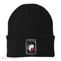 Funny Dungeon Tarot Card Cat Dice D20 Beanie thumb 0