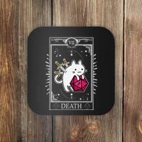 Funny Dungeon Tarot Card Cat Dice D20 Coaster thumb 0