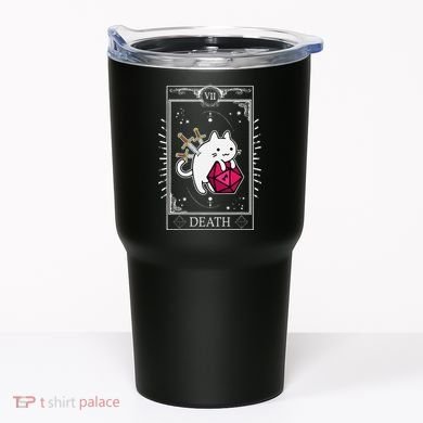 Funny Dungeon Tarot Card Cat Dice D20 Tumbler