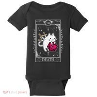 Funny Dungeon Tarot Card Cat Dice D20 Baby Bodysuit thumb 0