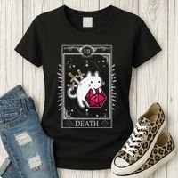 Funny Dungeon Tarot Card Cat Dice D20 Women's T-Shirt thumb 3