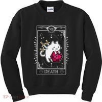 Funny Dungeon Tarot Card Cat Dice D20 Kids Sweatshirt thumb 0