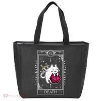Funny Dungeon Tarot Card Cat Dice D20 Tote Bag thumb 0