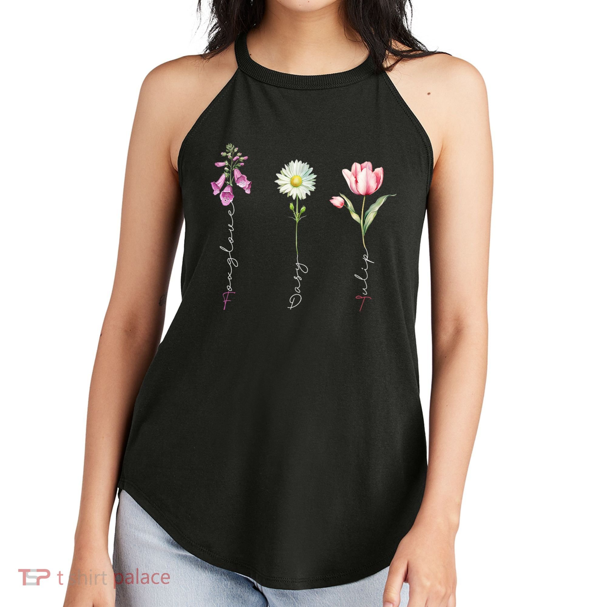 Foxglove Daisy Tulip Flower Foxglove Daisy Tulip Floral Women's Perfect Tri Rocker Tank
