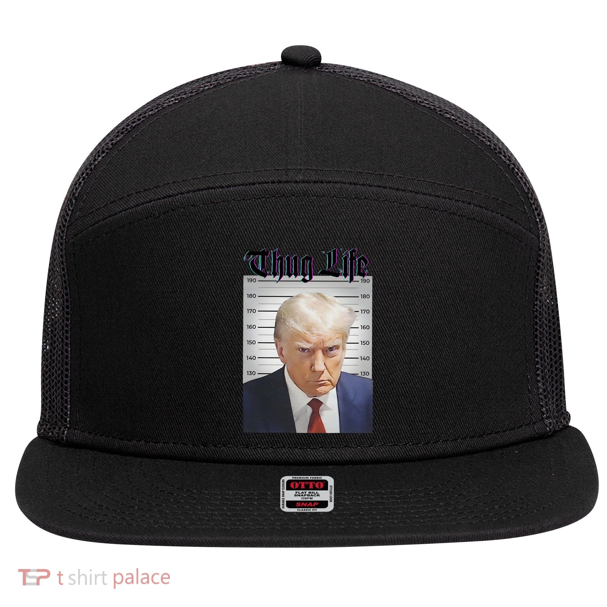 Funny Donald Trump Thug Life Squad Team 7 Panel Mesh Trucker Snapback Hat