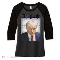 Funny Donald Trump Thug Life Squad Team Women's Tri-Blend 3/4-Sleeve Raglan Shirt thumb 0
