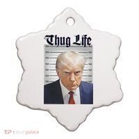 Funny Donald Trump Thug Life Squad Team Ceramic Ornament thumb 0