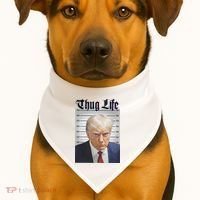 Funny Donald Trump Thug Life Squad Team USA-Made Doggie Bandana thumb 1
