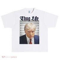 Funny Donald Trump Thug Life Squad Team Urban Oversized Heavyweight T-Shirt thumb 0