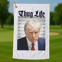 Funny Donald Trump Thug Life Squad Team Golf Towel thumb 1