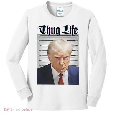 Funny Donald Trump Thug Life Squad Team Kids Long Sleeve Shirt