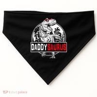 Funny Daddysaurus T Rex Gift Dinosaur Funny DaddySaurus Family Matching Gift USA-Made Doggie Bandana thumb 0