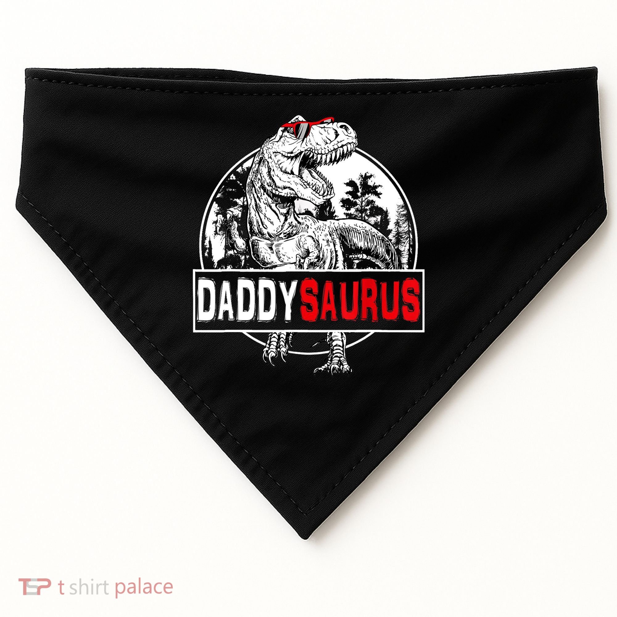 Funny Daddysaurus T Rex Gift Dinosaur Funny DaddySaurus Family Matching Gift USA-Made Doggie Bandana