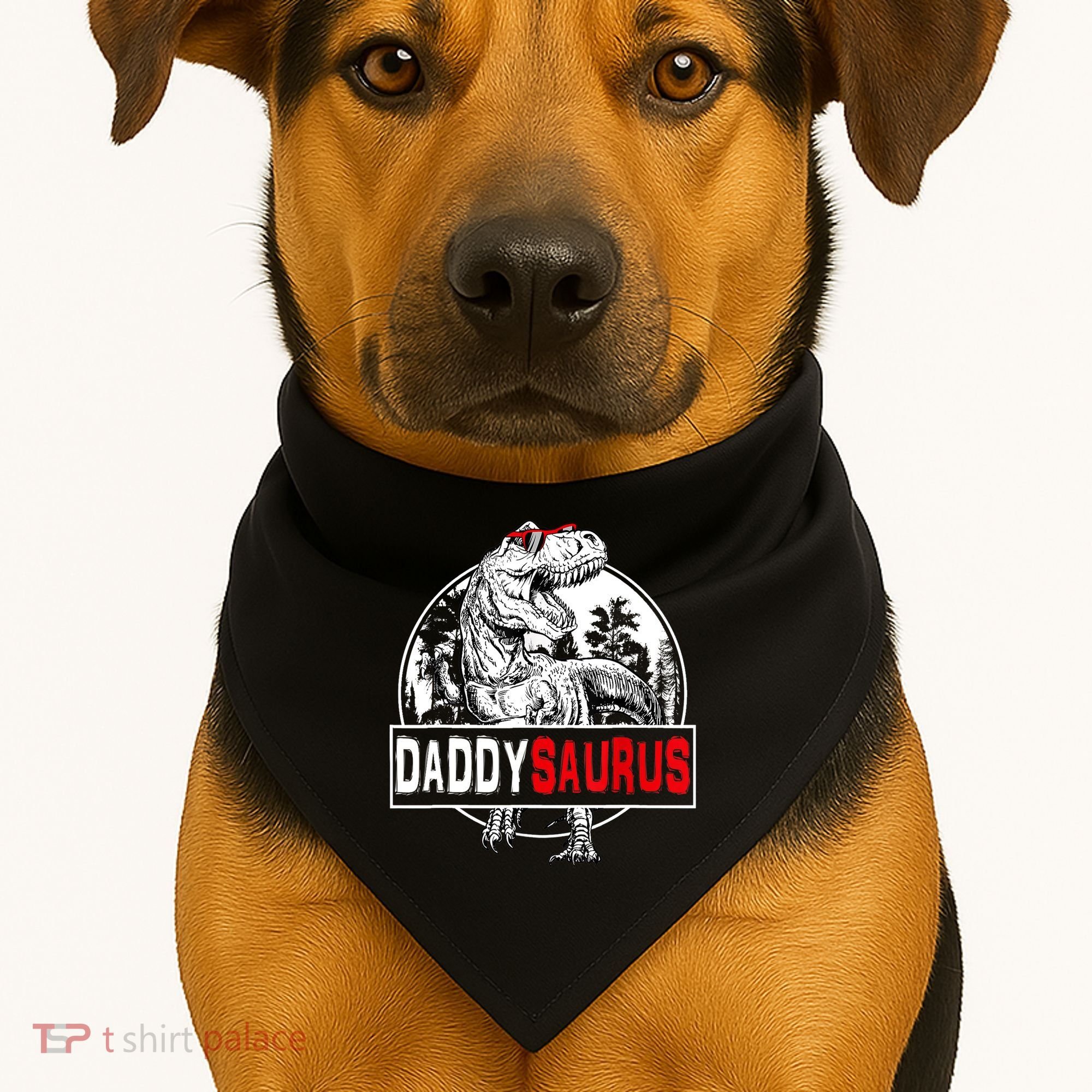 Funny Daddysaurus T Rex Gift Dinosaur Funny DaddySaurus Family Matching Gift USA-Made Doggie Bandana