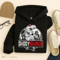Funny Daddysaurus T Rex Gift Dinosaur Funny DaddySaurus Family Matching Gift Hoodie thumb 4