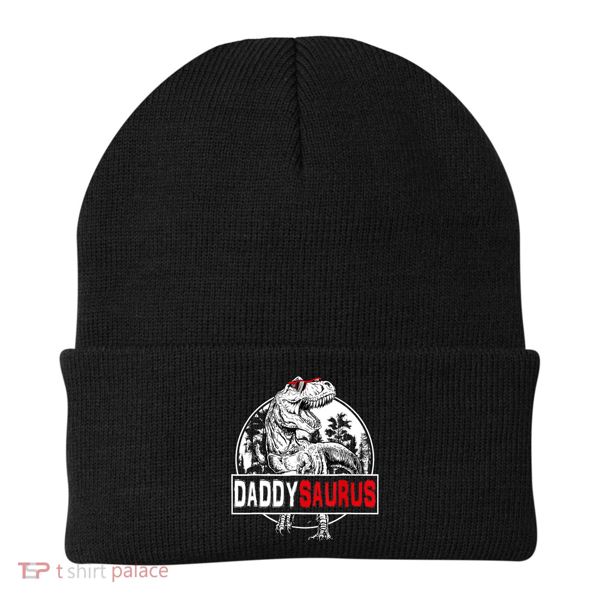 Funny Daddysaurus T Rex Gift Dinosaur Funny DaddySaurus Family Matching Gift Beanie