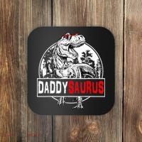 Funny Daddysaurus T Rex Gift Dinosaur Funny DaddySaurus Family Matching Gift Coaster thumb 0