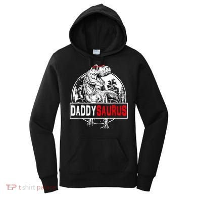 Funny Daddysaurus T Rex Gift Dinosaur Funny DaddySaurus Family Matching Gift Women's Hoodie