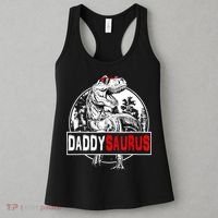 Funny Daddysaurus T Rex Gift Dinosaur Funny DaddySaurus Family Matching Gift Women's Tank Top thumb 3