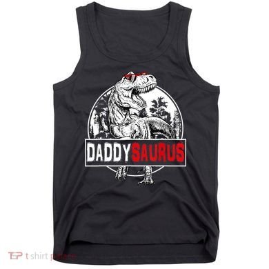 Funny Daddysaurus T Rex Gift Dinosaur Funny DaddySaurus Family Matching Gift Tank Top