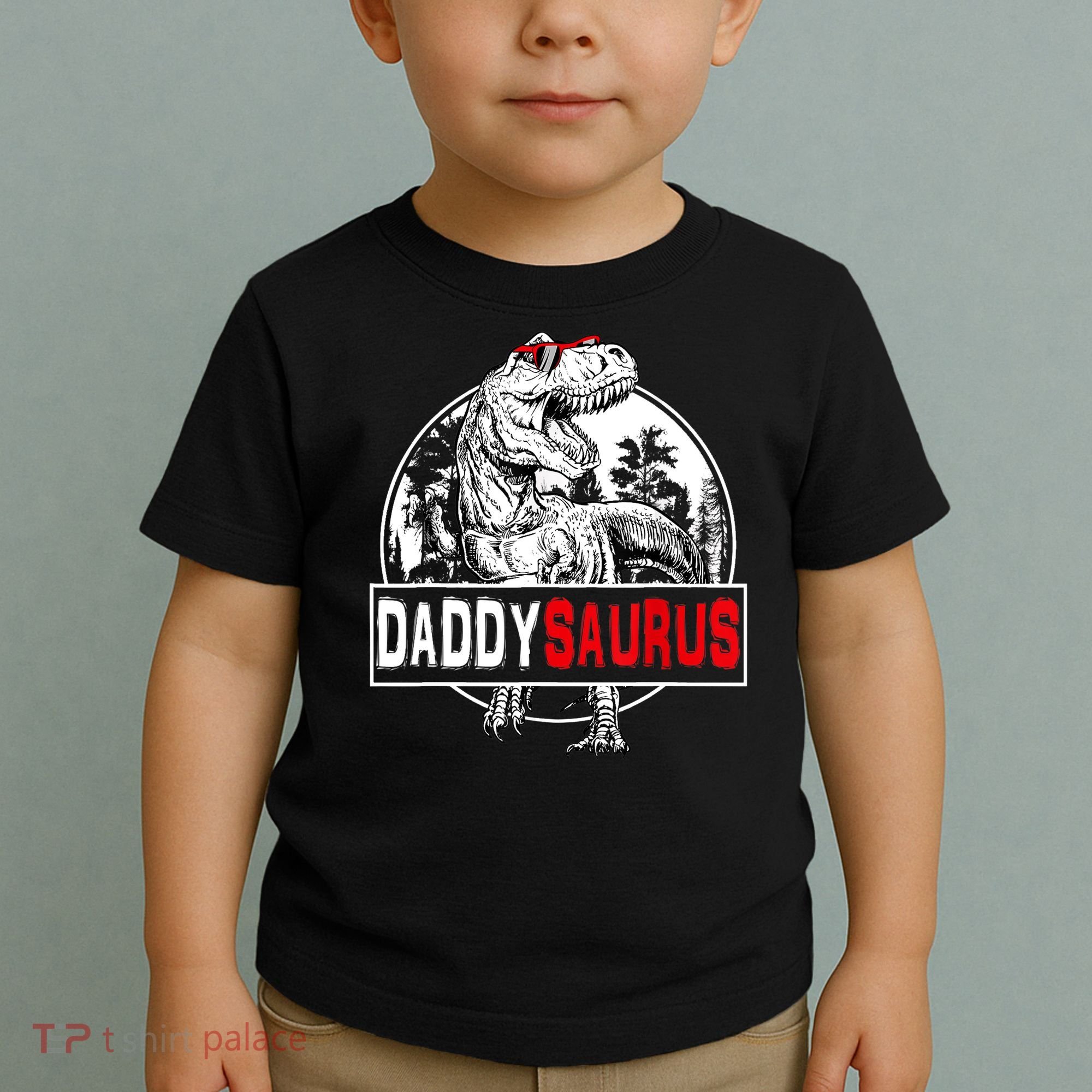 Funny Daddysaurus T Rex Gift Dinosaur Funny DaddySaurus Family Matching Gift Toddler T-Shirt