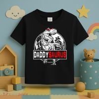 Funny Daddysaurus T Rex Gift Dinosaur Funny DaddySaurus Family Matching Gift Toddler T-Shirt thumb 3