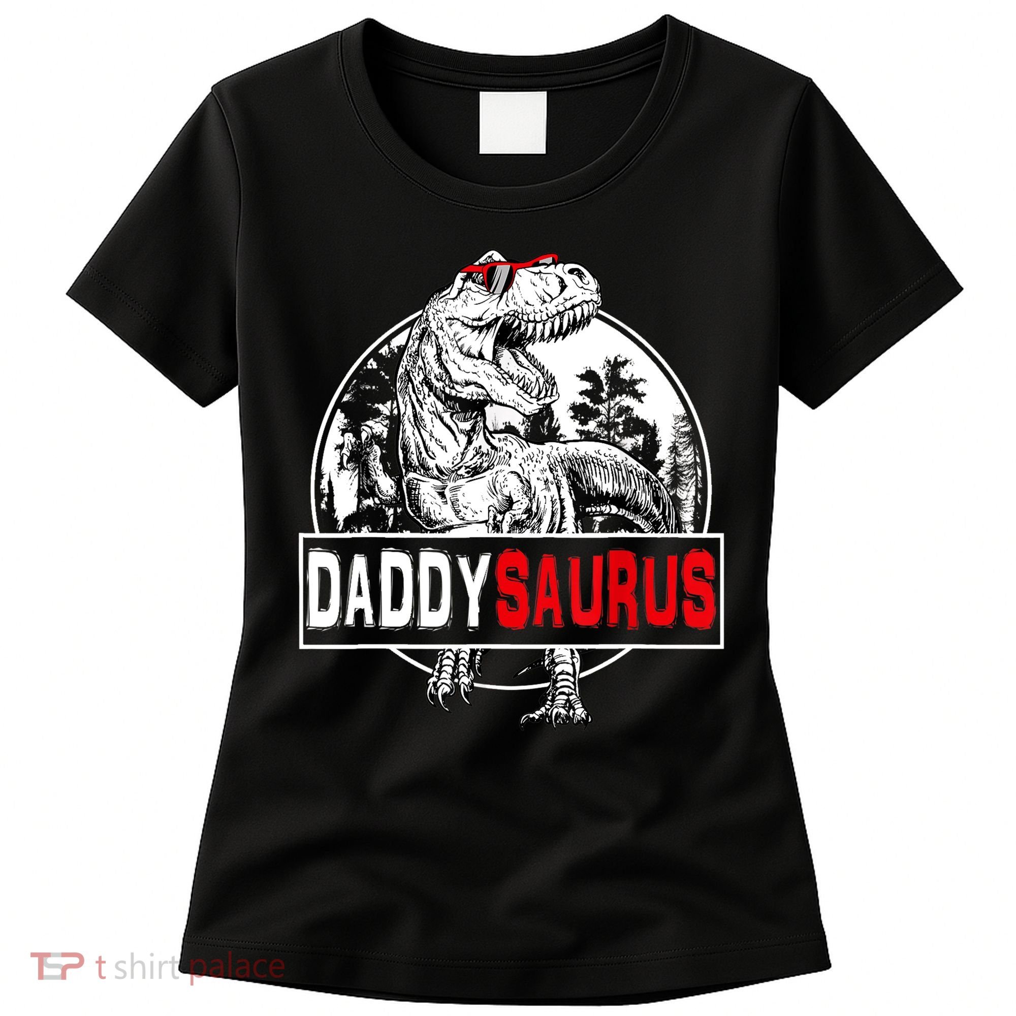 Funny Daddysaurus T Rex Gift Dinosaur Funny DaddySaurus Family Matching Gift Women's T-Shirt