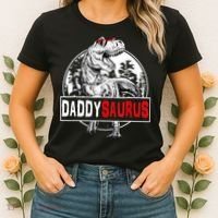 Funny Daddysaurus T Rex Gift Dinosaur Funny DaddySaurus Family Matching Gift Women's T-Shirt thumb 2